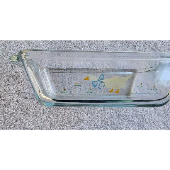 VTG 1987 Blue Ribbon Goose Anchor Hocking Loaf Dish Baking 1.5 Quart Retro - Picture 3 of 13